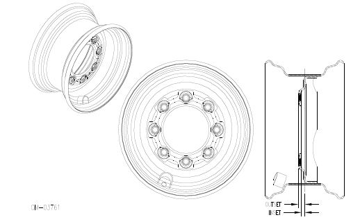 16.5''D x 9.75''W Skid Steer Wheel 15362