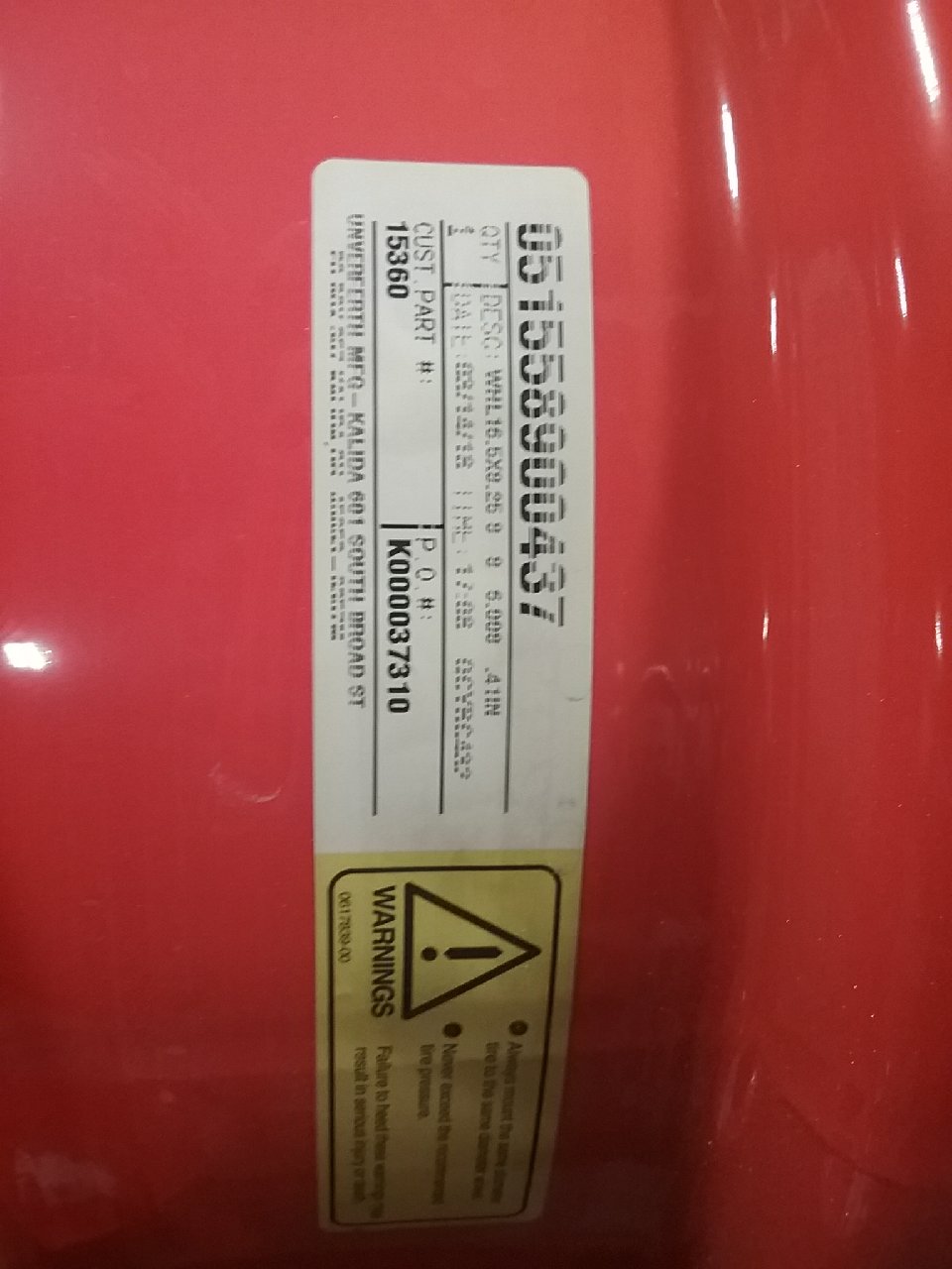 16.5''D x 8.25''W Skid Steer Wheel 15360