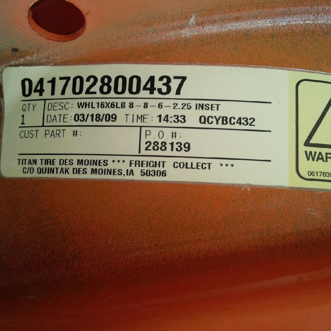 16''D x 6''W Formed Plate Wheel 868-Z