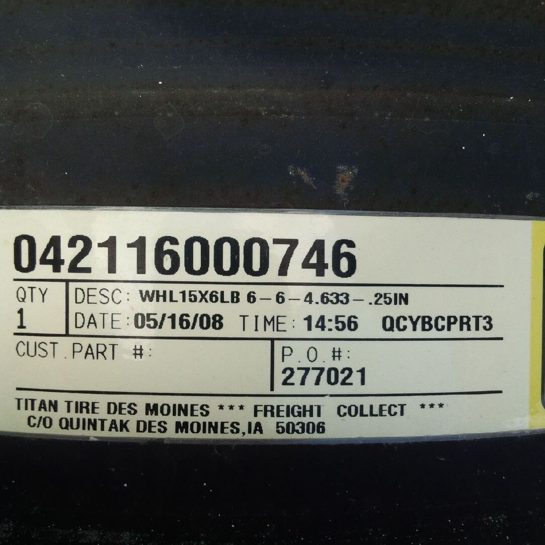 15''D x 6''W Stamped Plate Wheel H092W