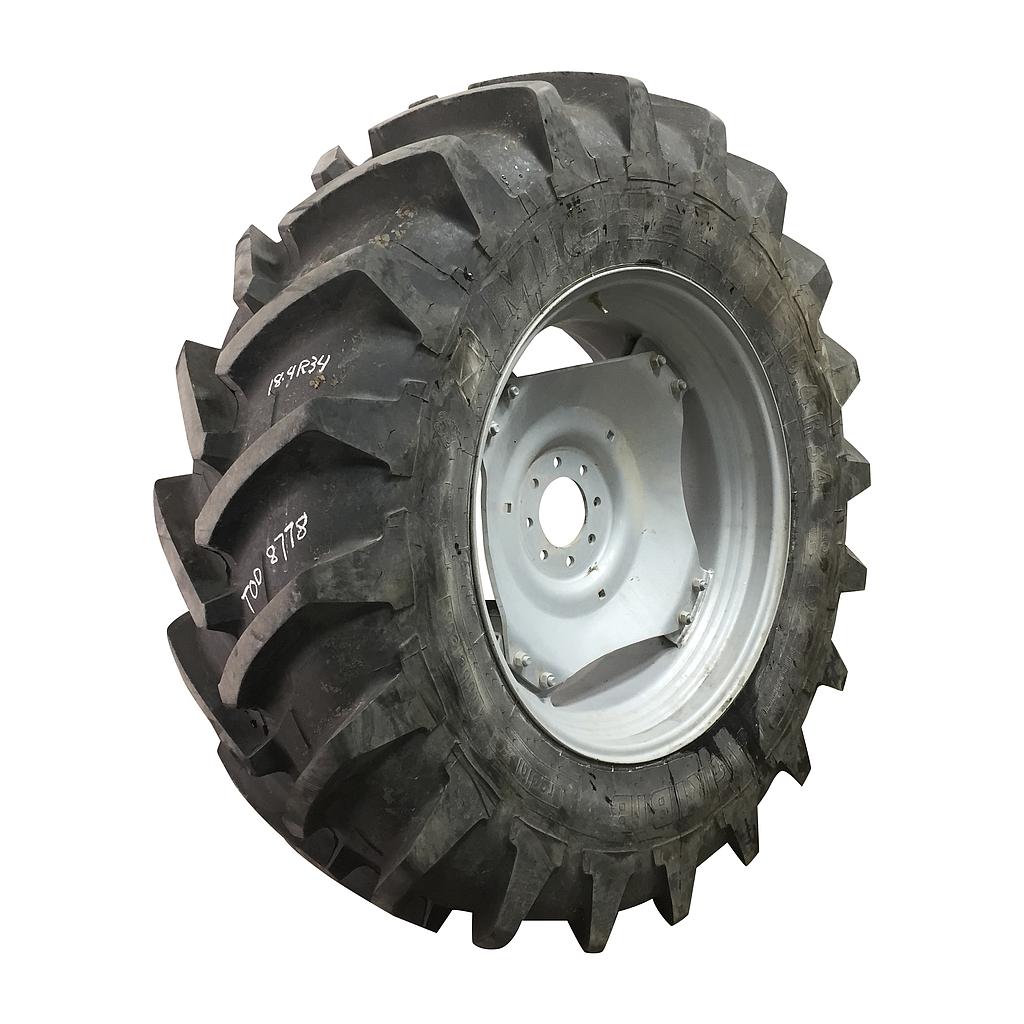 18.4/R34 Michelin AgriBib R-1W Rim with Clamp/U-Clamp (groups of 2 bolts) Tire-Wheel Assembly T008778