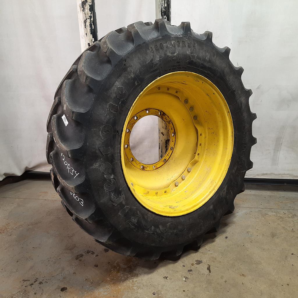 420/85R34 Firestone Radial All Traction DT R-1W Waffle Wheel (Groups of 3 bolts) Tire-Wheel Assembly T008803