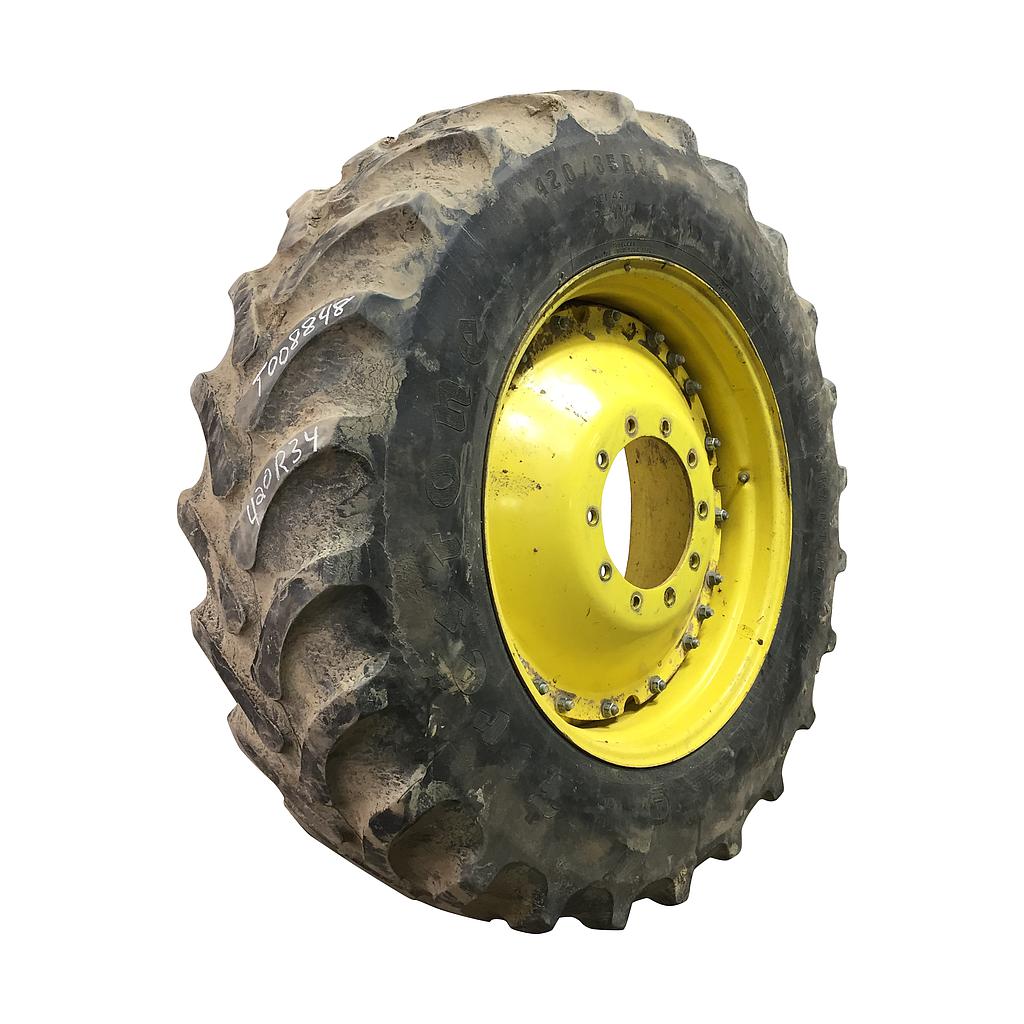 420/85R34 Firestone Radial All Traction DT R-1W Waffle Wheel (Groups of 3 bolts) Tire-Wheel Assembly T008848