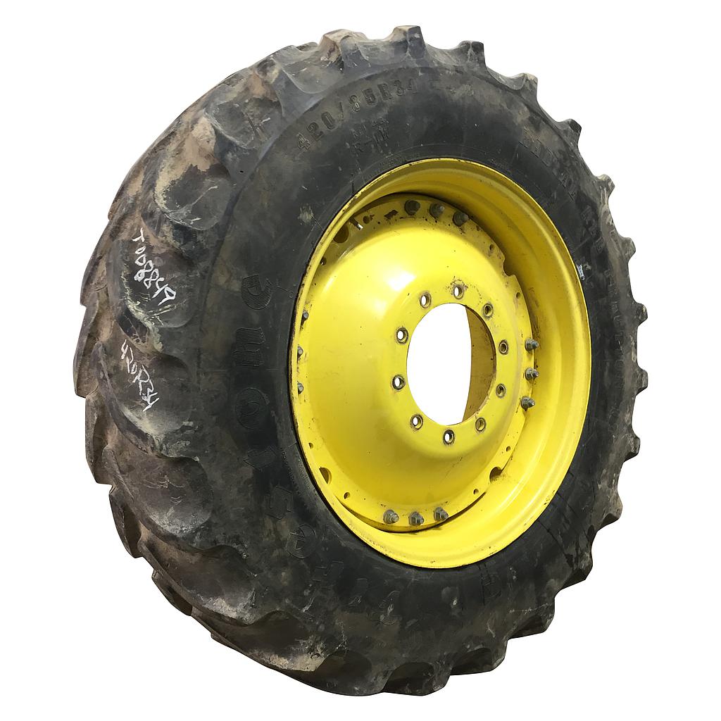 420/85R34 Firestone Radial All Traction DT R-1W Waffle Wheel (Groups of 3 bolts) Tire-Wheel Assembly T008849