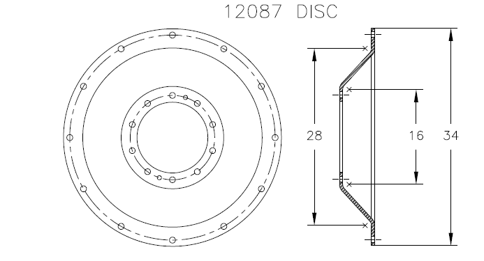 38''-54'' Stub Disc Rim Center 15659W