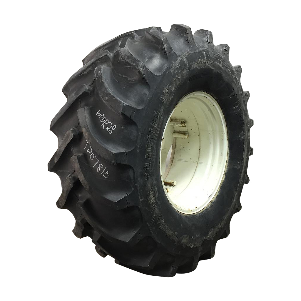 600/65R28 Firestone Radial All Traction DT R-1W Rim with Clamp/Loop Style (groups of 2 bolts) Tire-Wheel Assembly T007810